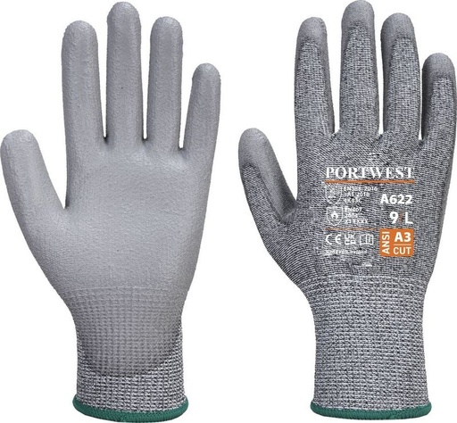 [A622] A622 Cut C13 PU Palm Glove, Cut (C), 100°C