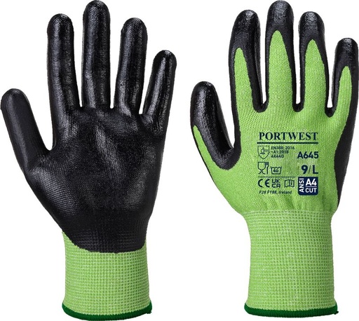 [A645] A645 Green Cut Glove - Nitrile Foam, Cut (D)