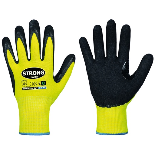 [0841] NEON CUT Cut Resistant Micro Nitrile Foam Sandy Glove, Cut (C)