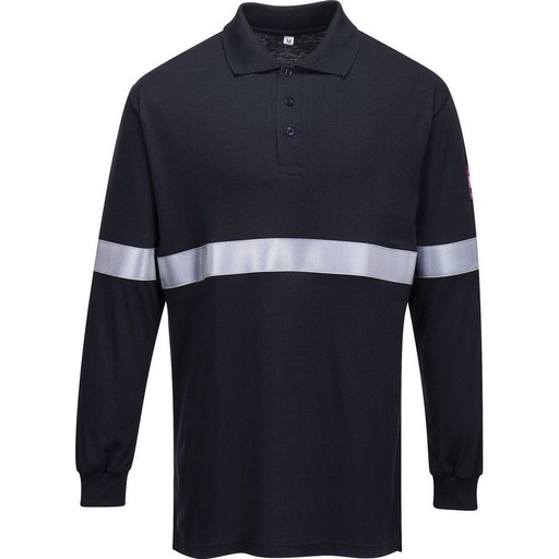 [FR03] FR03 Bluzë Polo me Mëngë të Gjata Flakë-Duruese Anti-statike me Shirit Reflektues 