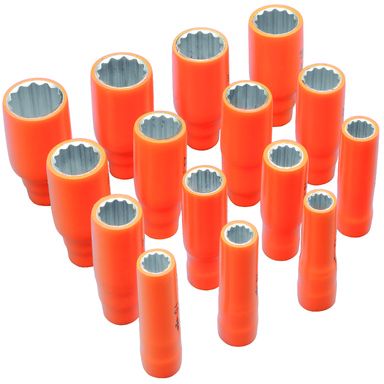[MS66L 12 sided] MS66L 1000V Insulated 12-sided female socket, long series, 1/2'' (12.7 mm) square drive