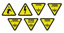 Electrical hazard warning signs and earth signs