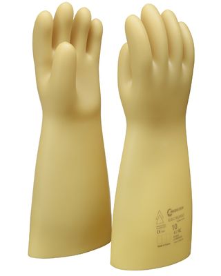 GLE4 41 Insulating natural rubber gloves class 4 (36,000V AC), length 41cm