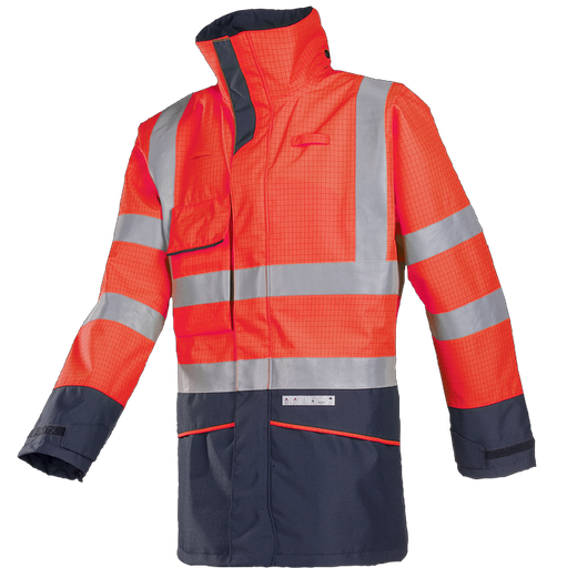 [7223N3EF7] Hedland Flame retardant, anti-static hi-vis rain jacket 