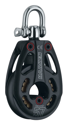 [IN3226] IN3226 57 mm Black Magic Single Pulley - Low-Load, Swivel