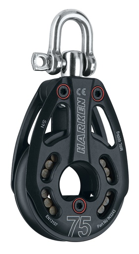 [IN3243] IN3243 75 mm Black Magic Single Pulley - Low-Load, Swivel