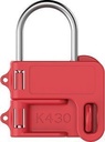 K430 Steel Hasp with Red Plastic Handle