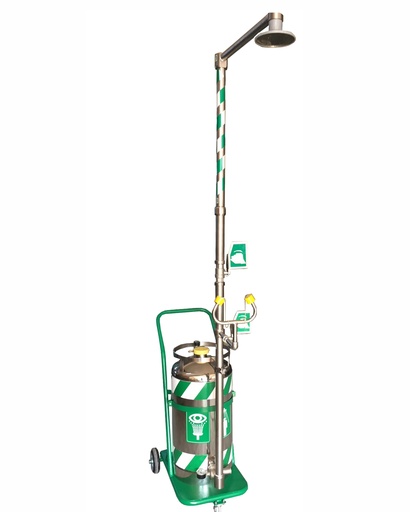 Portable Emergency shower &amp; Eye/Face wash, wheeled trolley ISTEC® TYPE ESW