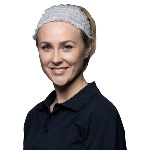 [N4050] N4050 Hair band, white, PP, ruffled, with elastic band, one size, individually packed in a bag