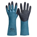 N3455 GREEN BARRIER GRIP Nitrile chemical gloves, length 32 cm, cotton interlock, Sandy nitrile layer