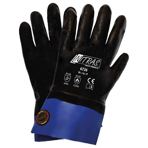 [N6726] N6726 TAEKI cut protection gloves, black, double layer liner