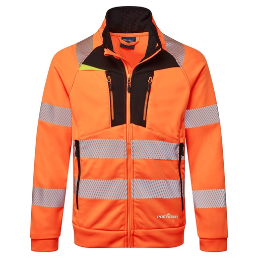 [DX477] DX477 DX4 Hi-Vis Funnel Neck Zipped Sweatshirt