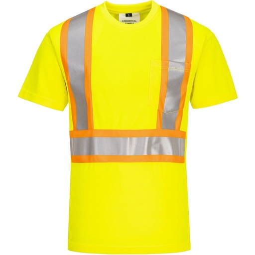 [CA110] CA110 X-Back Contrast Tape Short Sleeve T-shirt