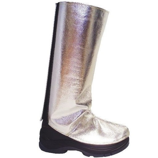 [1457] HR4 BARA Aluminized Viscose Gaiter for protection against radiant heat and molten metal splash, vertical Velcro