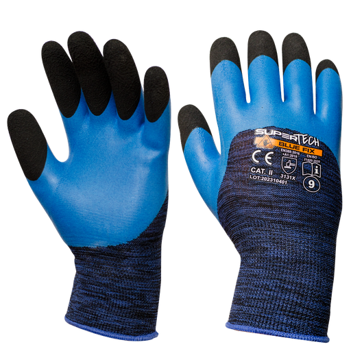 SUPER TECH BLUE FIX Double Latex Coated Safety work gloves