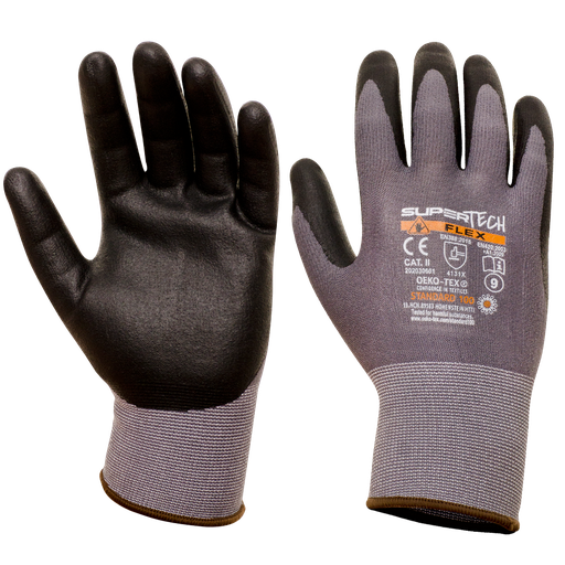SUPER TECH FLEX Microfoam Nitrile Coated Safety work gloves