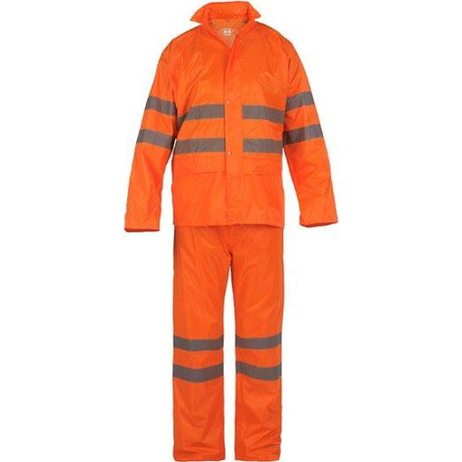 RNHV Hi -Vis Rain Suit Polyester PVC (Jacket+Trousers)