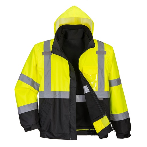 [S365] S365 Hi-Vis 3-in-1 Contrast Premium Bomber Jacket