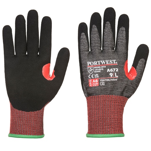 [A672] A672 Nitrile Foam coated CS F13 Glove, Cut (F)