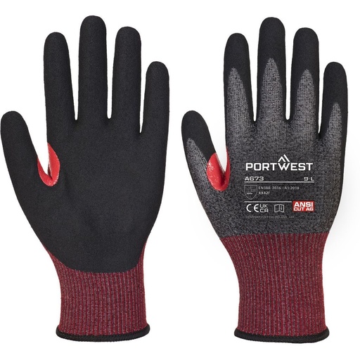 [A673] A673 CS AHR18 Nitrile Foam Cut Glove, Cut (F)