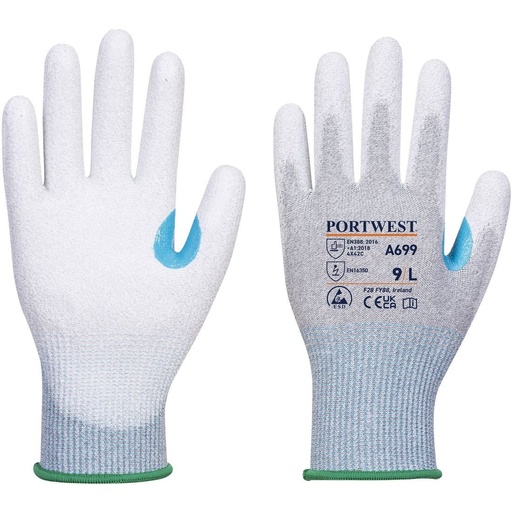 [A699] A699 MR13 ESD PU Palm Glove, Cut (C)