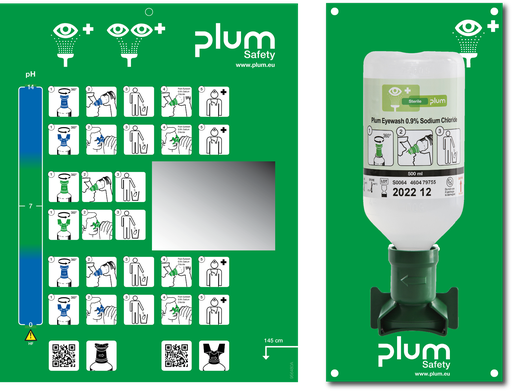 [4611] 4611 Sation with 1x500ml Plum Eye Wash+ wall mount+ pictogram
